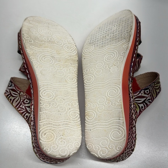 L'Aritste by Spring Step Caiman Sandals Shoes Open Toe Leather Floral Size 37 7 - Picture 8 of 9